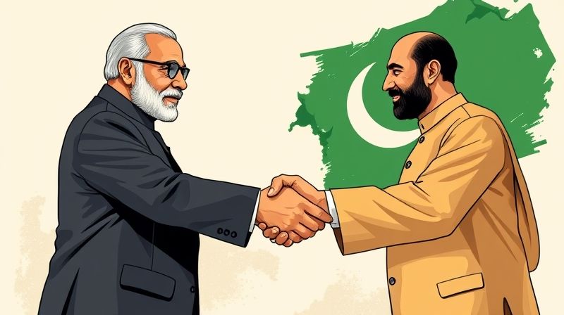 India Pakistan handshake - Article illustration